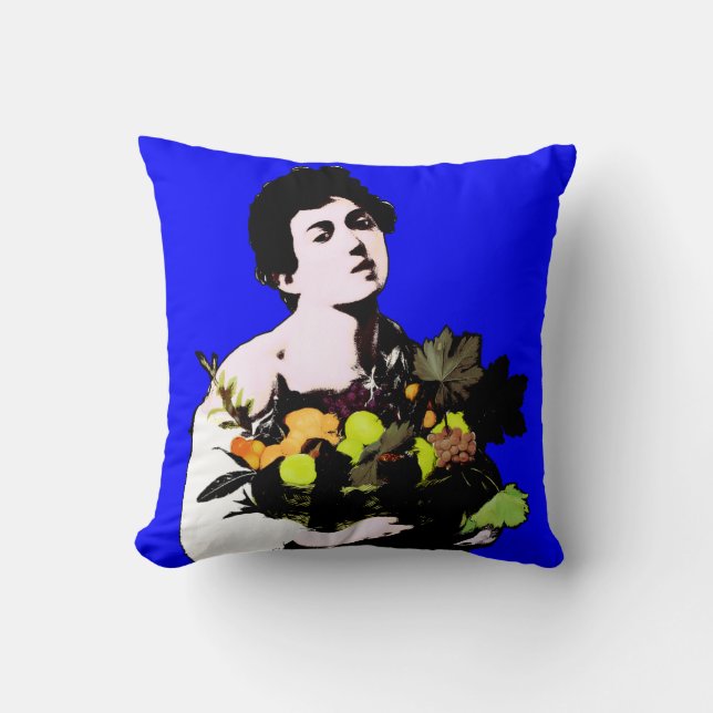 Coussin Caravaggio's Boy with Fruit Basket - Pop Art Style (Recto)