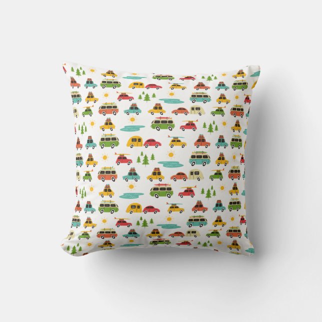 Coussin Caravane d'aventure de camping (Recto)