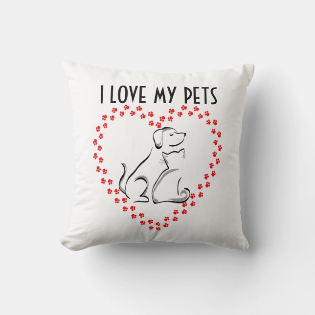 Coussin cardiaque chien et chat Pawprint (Recto)