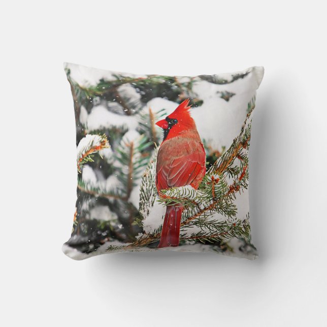 Coussin Cardinal dans un pin (Recto)