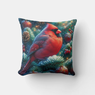 Coussin Cardinal de Noël/hiver