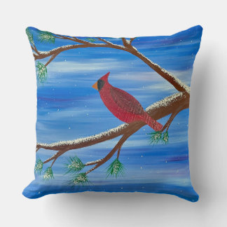 Coussin Cardinal d'hiver