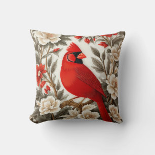 Coussin Cardinal du Nord Oiseau Belle Flore