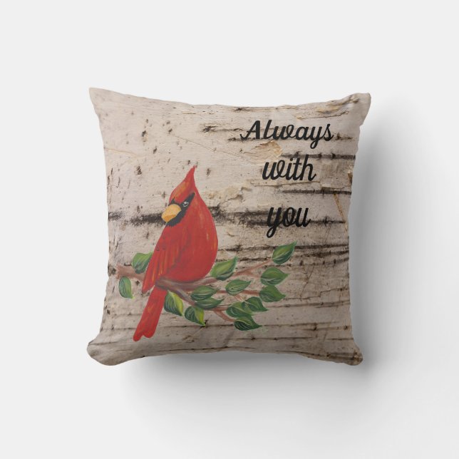 Coussin Cardinal sur l'écorce de bouleau, dire de (Recto)