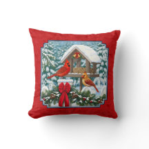 Cardinaux de Noël Mangeoire Rouge
