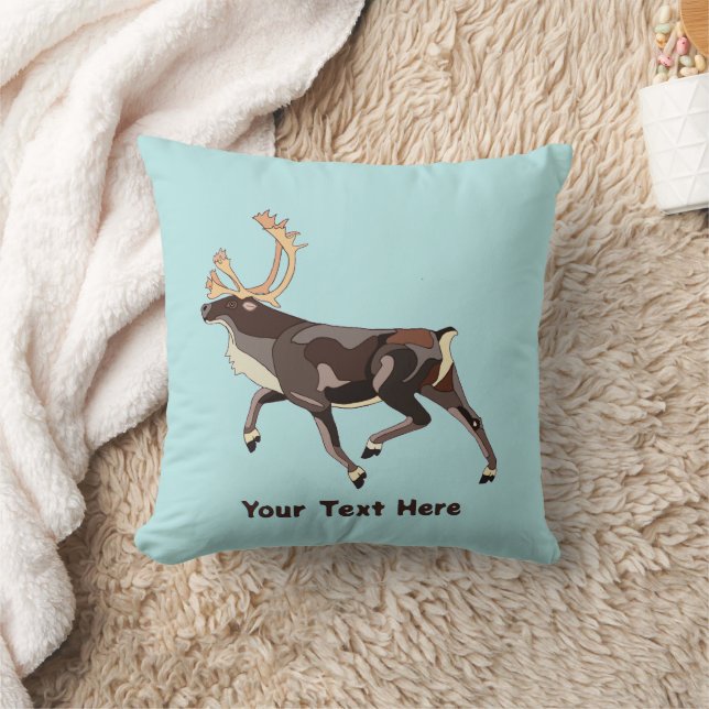 Coussin Caribou/Reindeer d'art populaire (Couverture)
