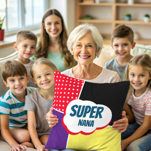 Coussin Caricature de bande dessinée Super Nana avec viole