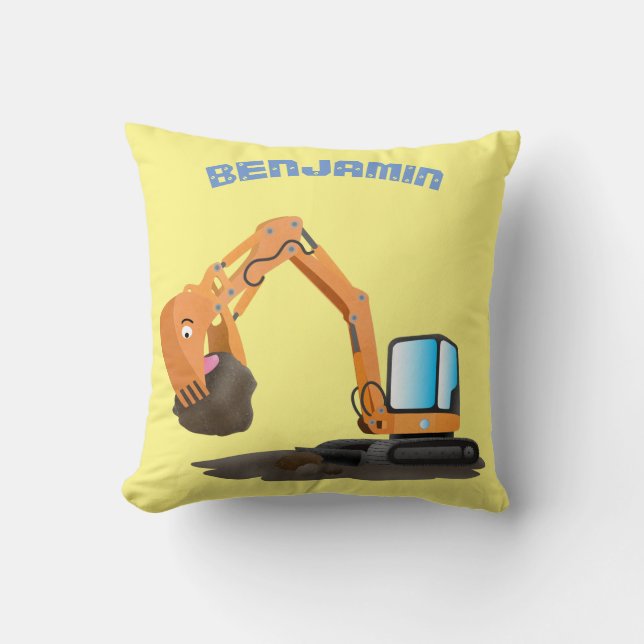 Coussin Caricature de la pelle orange (Recto)