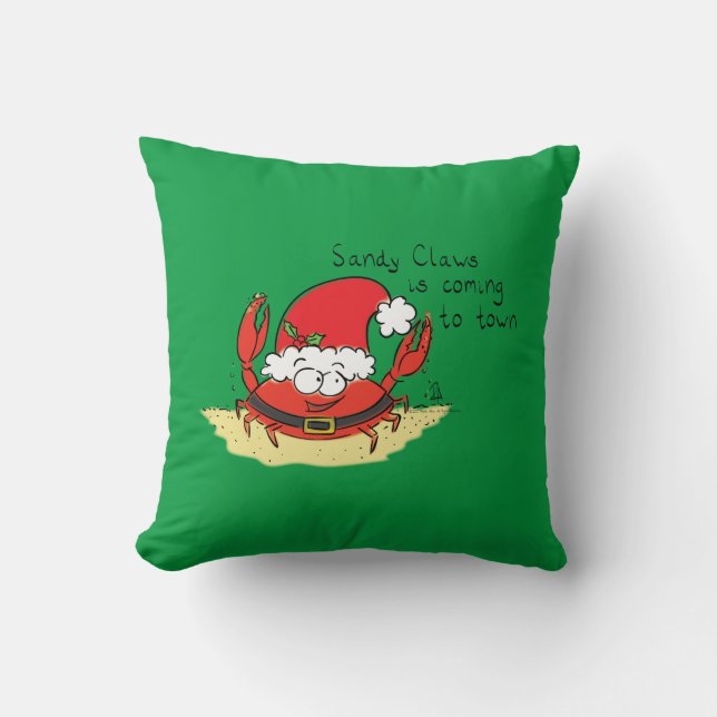 Coussin Caricature de Noël de Noël de Noël amusant Père No (Recto)