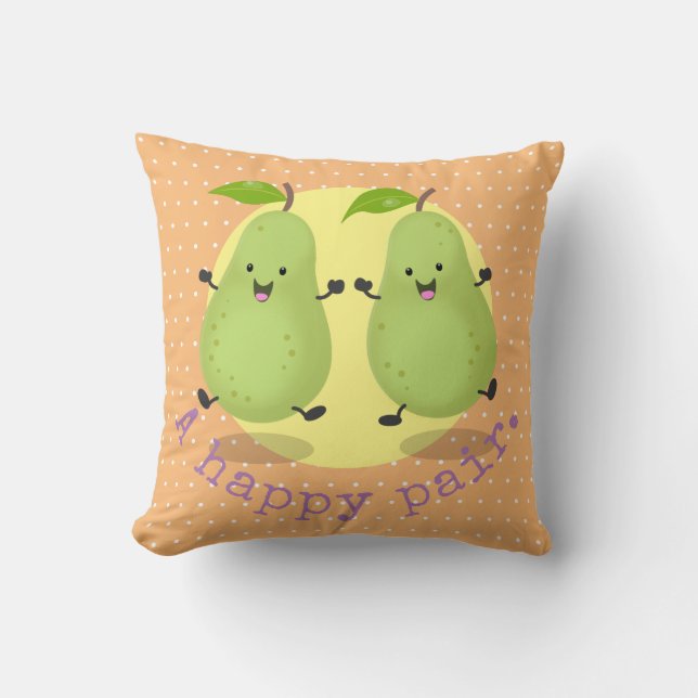 Coussin Caricature de poires à sauts mous (Recto)