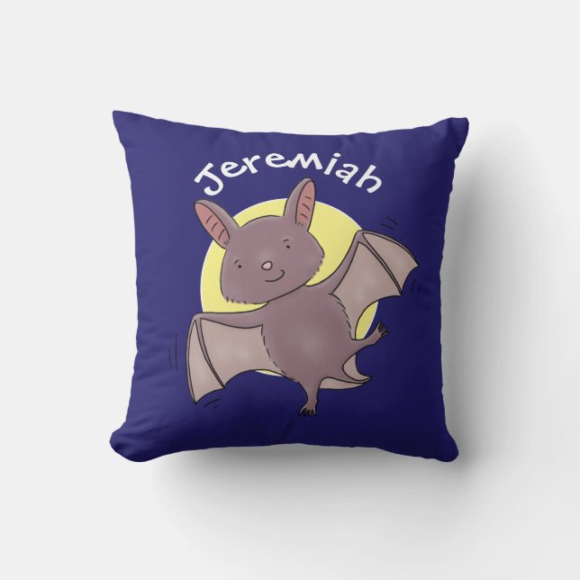 Coussin Caricature de vol de chauve-souris (Recto)
