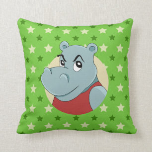 Coussin Caricature d'hippopotame