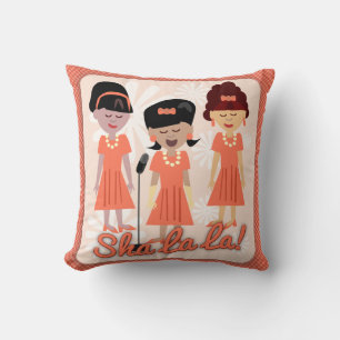 Coussin Caricature du groupe de filles Sha La La Sixties