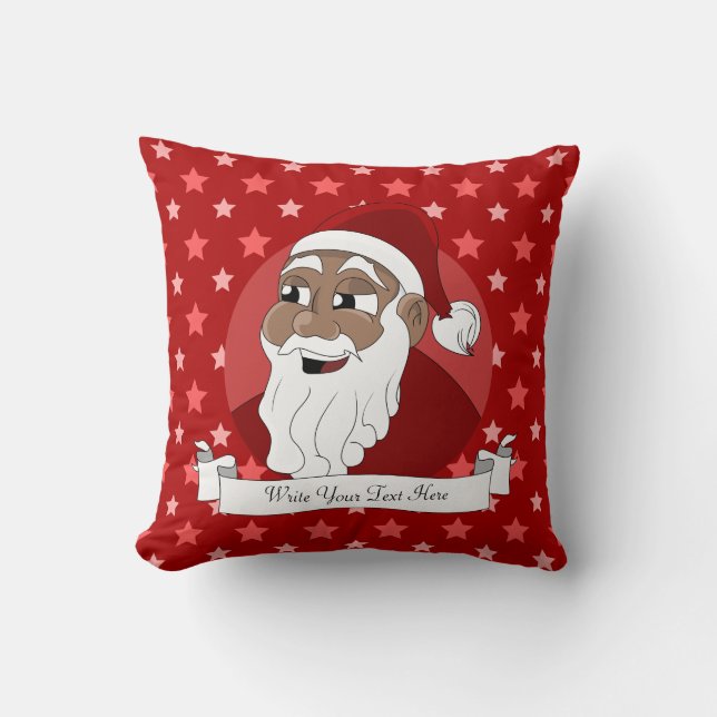 Coussin Caricature du Père Noël noir (Recto)