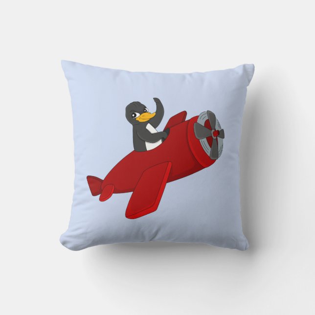Coussin Caricature en pingouin volant pillow (Recto)
