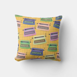 Coussin Caricature motif de machines à écrire.