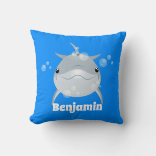 Coussin Caricature pour dauphin kawaii joyeux