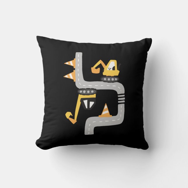 Coussin Caricature pour excavateur de rue (Recto)