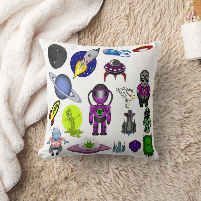 Coussin Caricature spatiale (Couverture)