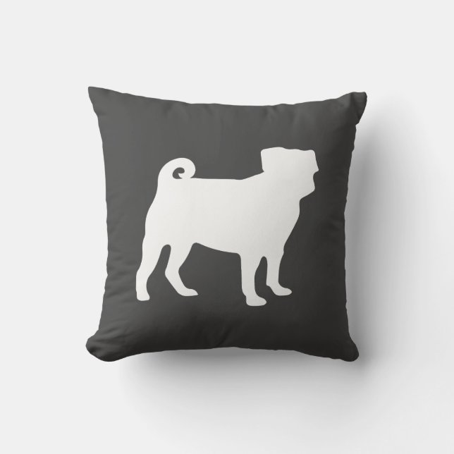 Coussin Carlin Chien Baby shower Gris Chiot Chien Neutre G (Recto)