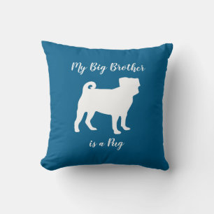 Coussin Carlin Chien Big Brother Soeur Mignonne Baby showe