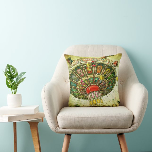 Coussin Carnaval vert Parc d'attractions Swing Ride Photo (Chaise)