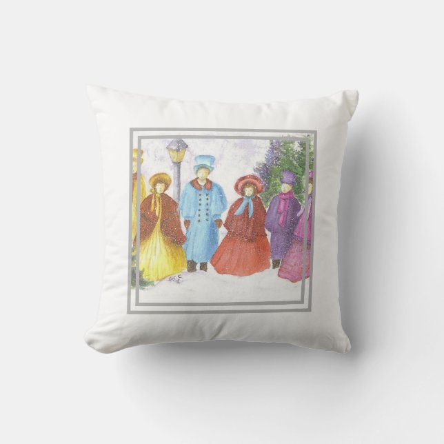 Coussin Caroleurs de Noël (Recto)
