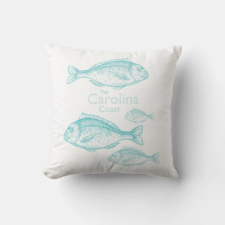 Coussin Caroline Côtière Vintage Turquoise Poisson d'Eau d