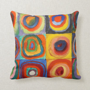 Coussin Carré aux cercles concentrés par Kandinsky