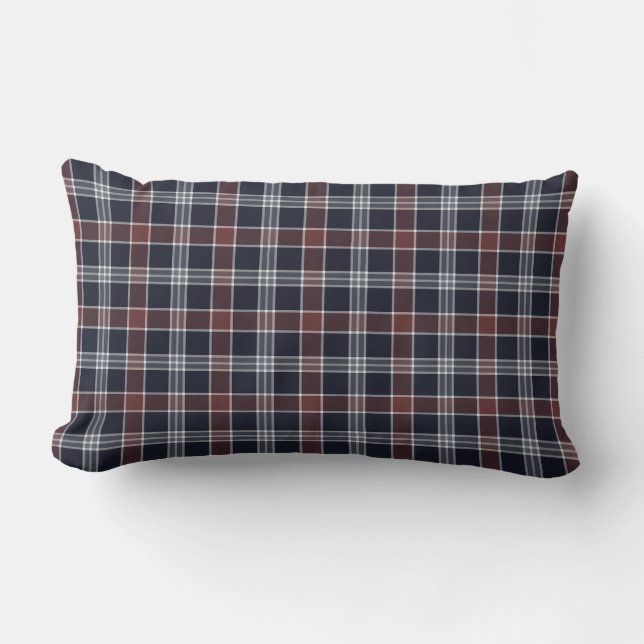 Coussin Carré bleu marine et bordeaux (Recto)