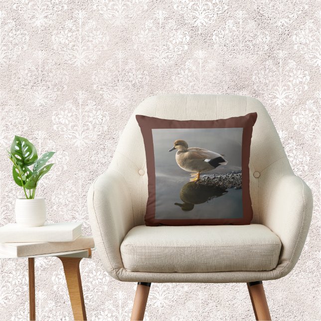 Coussin Carré Brown de canard de Gadwell Jeu d'oreiller (Créateur téléchargé)