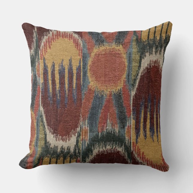 coussin carré de 20 pouces avec conception ikat (Recto)