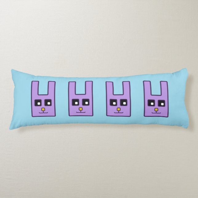 Coussin carré de corps de lapin de Pâques (Devant)