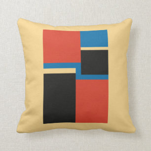 Coussin Carré de couleur géométrique moderne du milieu 