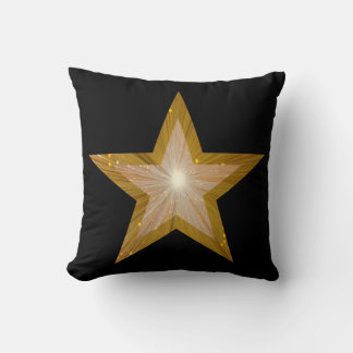 Coussin carré de l'oreiller à lancer "Gold" Star Black 'Te