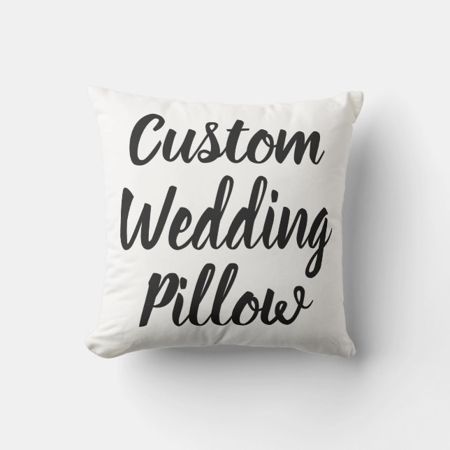 Coussin Carré de mariage personnalisé Modèle blanc oreille (Recto)
