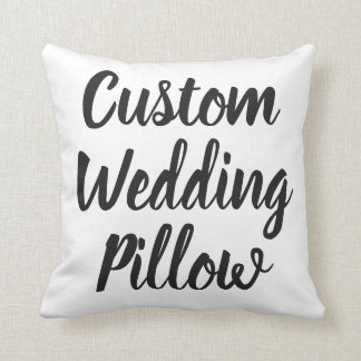 Coussin Carré de mariage personnalisé Modèle blanc oreille