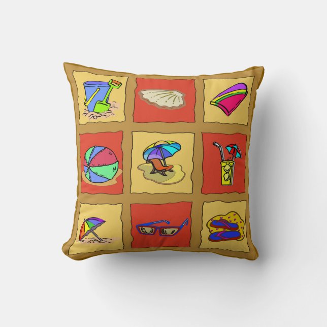 Coussin Carré de plage (Recto)