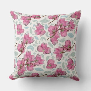 Coussin carré du jardin d'orchidées fantaisiste 