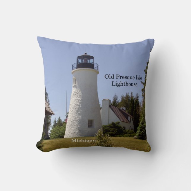 Coussin carré du phare Old Presque Isle (Recto)