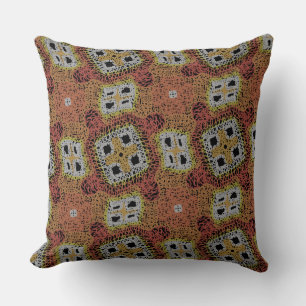 Coussin carré Jimette Design brun blanc tricot
