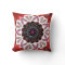 Coussin carré Jimette Design Mandala rouge et noir