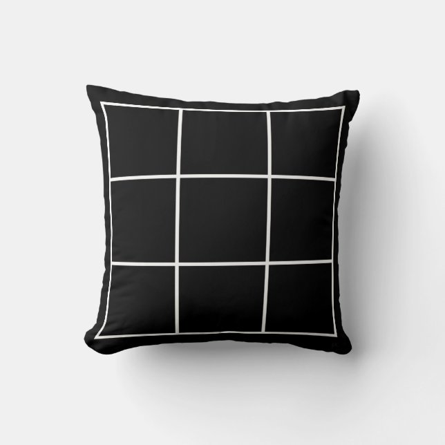 Coussin carré noir et blanc (Recto)