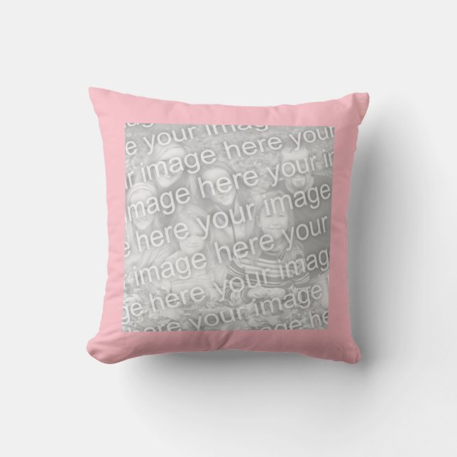 Coussin Carré - photo de la frontière rose (Recto)