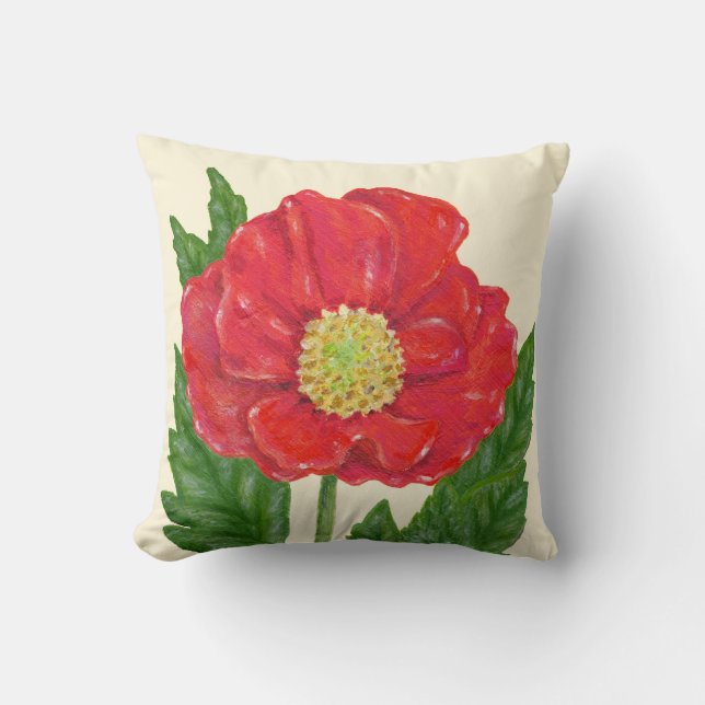 Coussin carré Red Poppy (Recto)