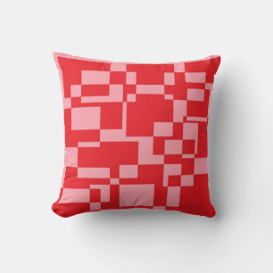 Coussin carré rose rouge
