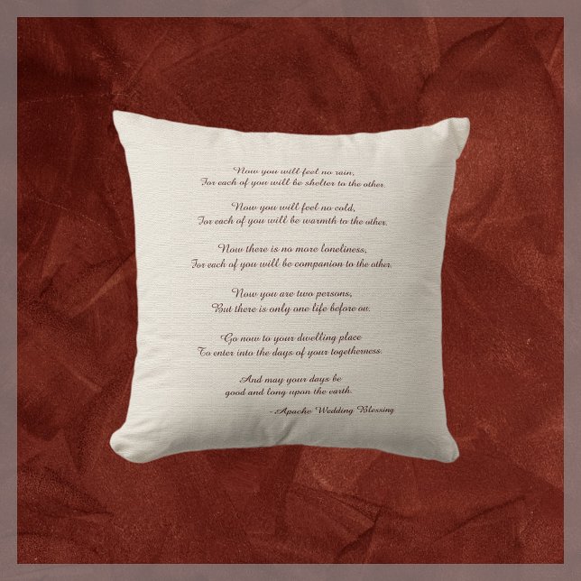 Coussin Carré Rustique Apache Bénédiction Mariage  (Créateur téléchargé)