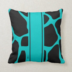 Coussin carré Turquoise Bleu Aqua Vache d'animal n