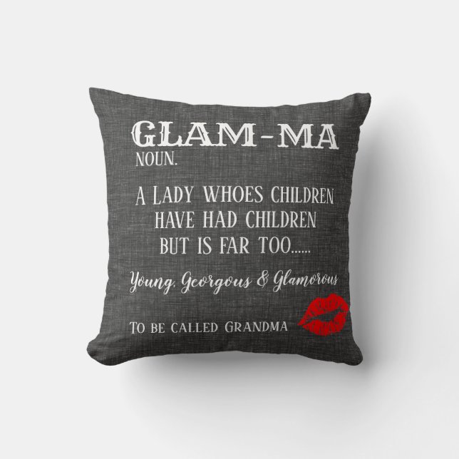 Coussin Carreau 16" de Fascinant-mA de Noël de grand-maman (Recto)