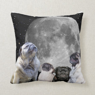 Coussin Carreau 16" de lune du carlin quatre x 16"